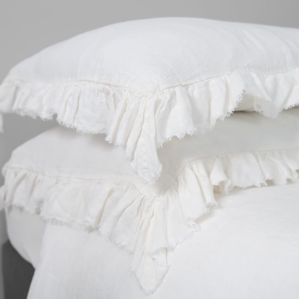 off white linen pillow cases, washed
