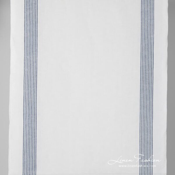 Bright white narrow linen cotton fabric.