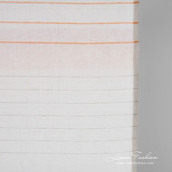 Linen cotton fabric with horizontal stripes