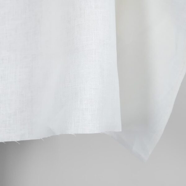 Tejido de lino en color crema blanco liso - Imagen 3