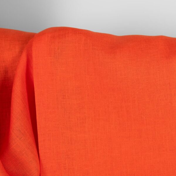 Tejido de lino sólido naranja - Imagen 4