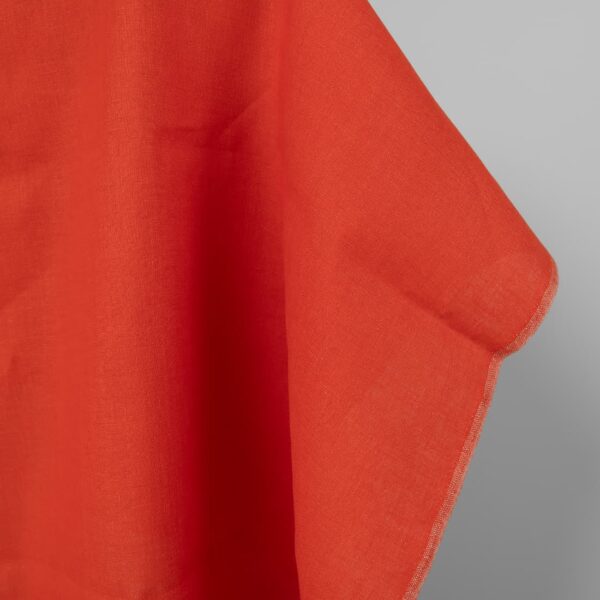 Tejido de lino en rojo fuego - Imagen 3