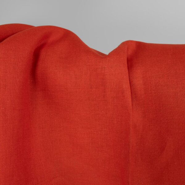 Tejido de lino en rojo fuego - Imagen 2