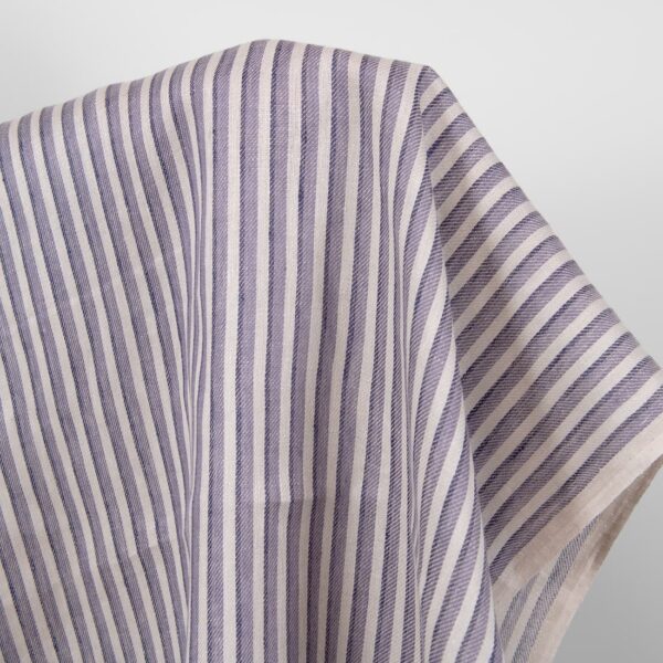linen twill striped fabric violet blue, twill.