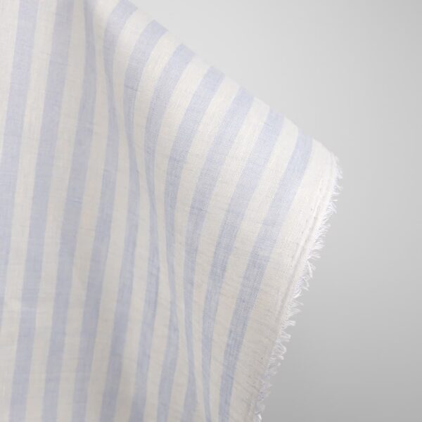 linen fabric blue stripes, cream stripes