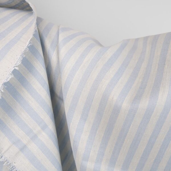 linen fabric blue stripes, non washed