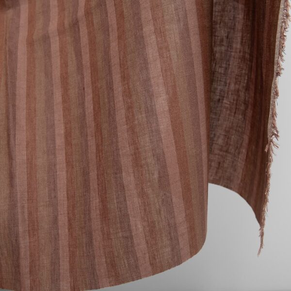 linen fabric in brown stripes, width 150cm.