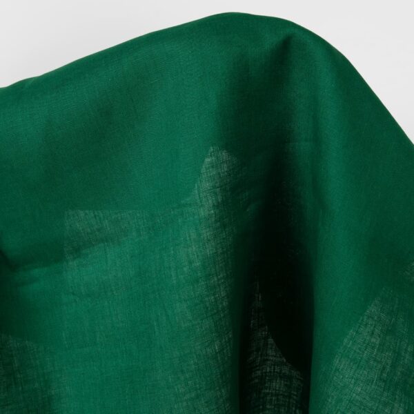 Tejido de lino color verde oscuro vibrante - Imagen 4