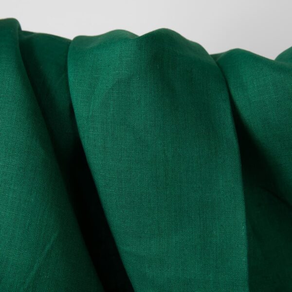 Tejido de lino color verde oscuro vibrante - Imagen 2