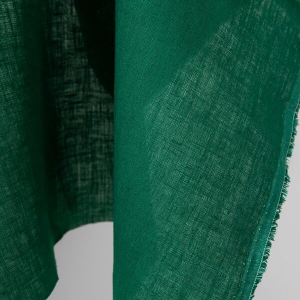 Tejido de lino color verde oscuro vibrante - Imagen 3
