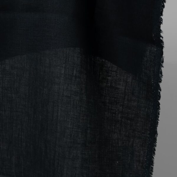 Black navy blue linen fabric edge