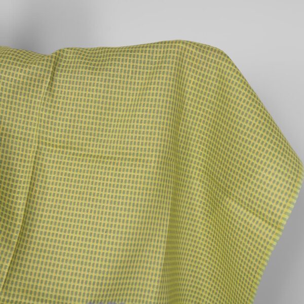 Tejido de lino con motivo estructural amarillo y verde