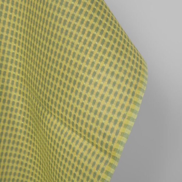 Tejido de lino con motivo estructural amarillo y verde - Imagen 2