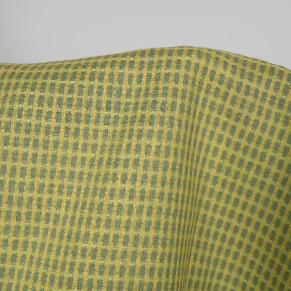 Tejido de lino con motivo estructural amarillo y verde - Imagen 3