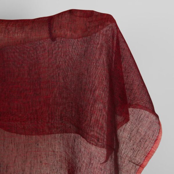 Burgundy transparent pure linen fabric product photo
