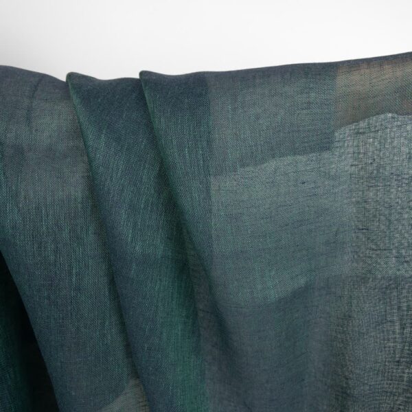 blue green linen fabric, gauze