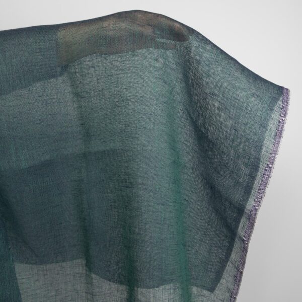 blue green linen fabric, width 150cm.