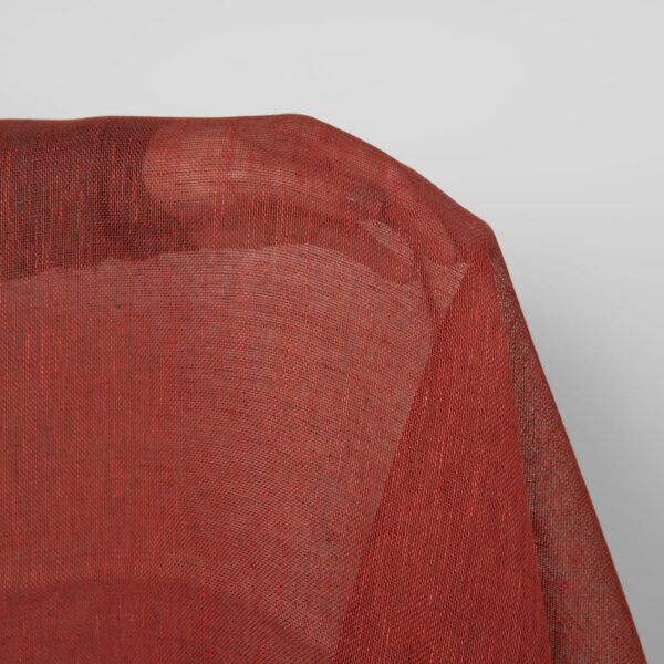Tejido de lino marrón-rojo transparente - Imagen 2