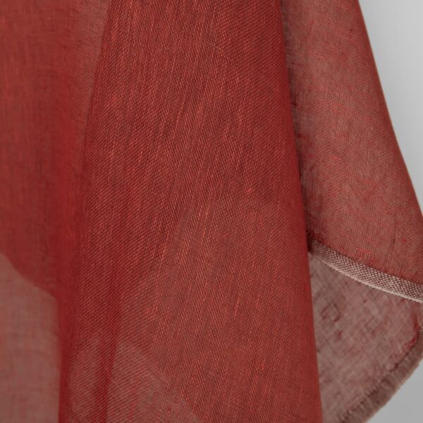 Tejido de lino marrón-rojo transparente - Imagen 4
