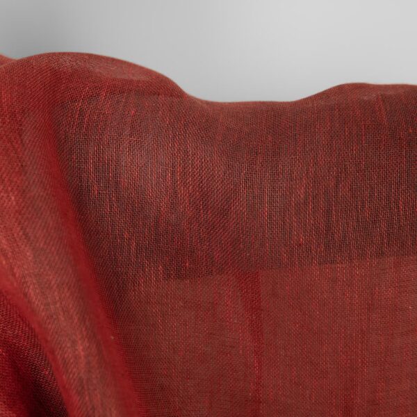 Tejido de lino marrón-rojo transparente - Imagen 3