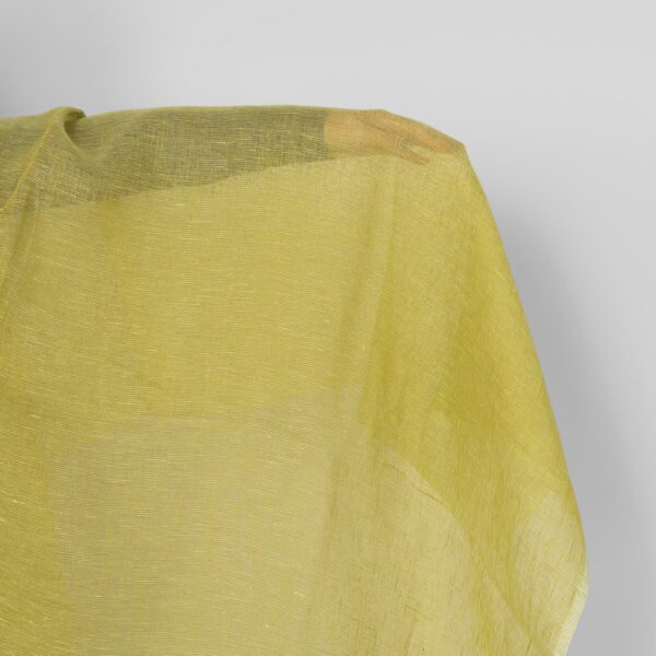 Tejido de lino amarillo verde transparente