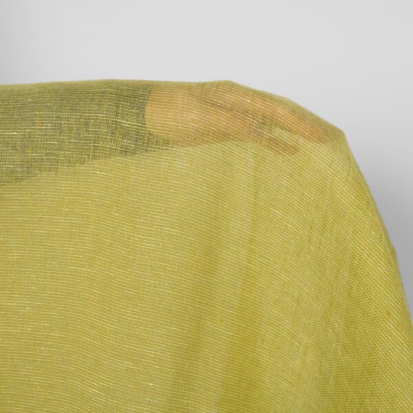 Tejido de lino amarillo verde transparente - Imagen 2