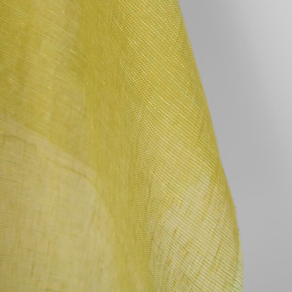 Tejido de lino amarillo verde transparente - Imagen 4