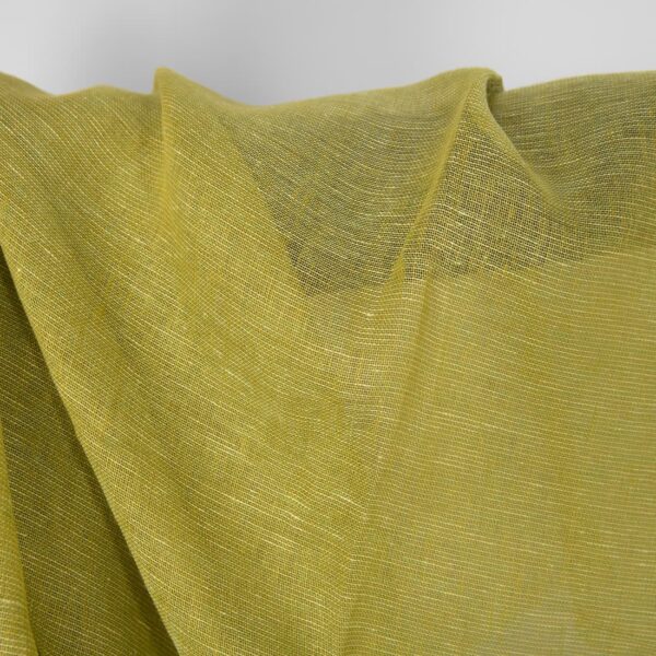 Tejido de lino amarillo verde transparente - Imagen 3