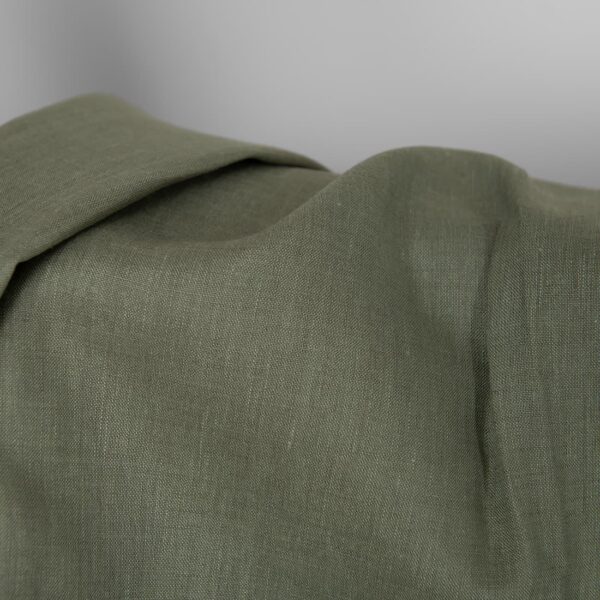 Tela de lino gris verde melange - Imagen 4