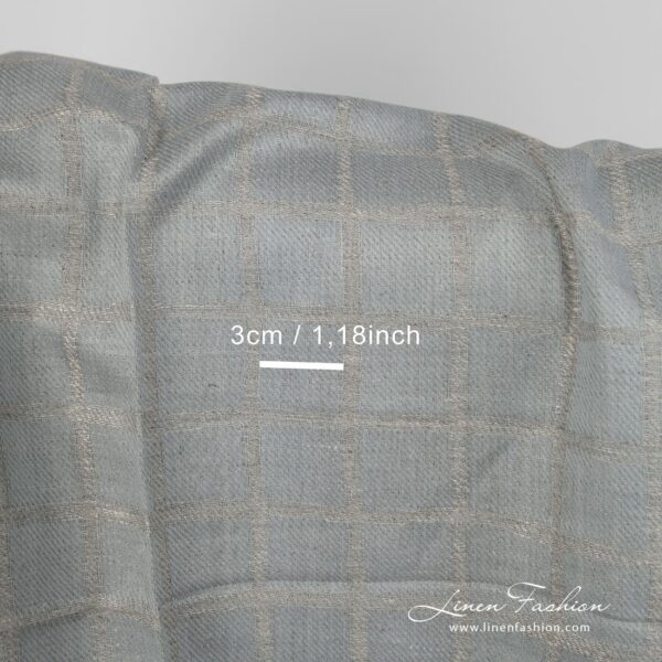 Linen cotton fabric blueish grey double-sided wiith measurements