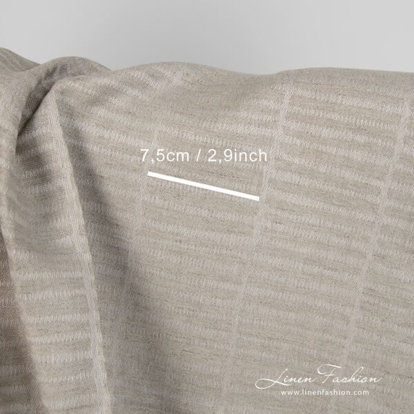 Linen cotton fabric natural grey double-sided with measurements