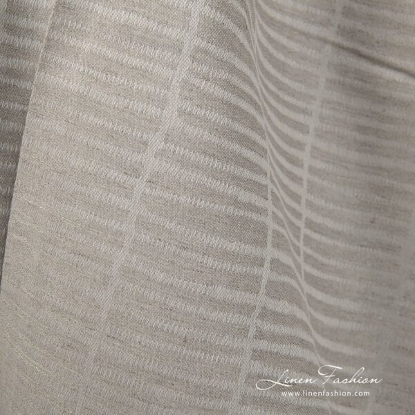 Linen cotton fabric natural grey double-sided close up detail view