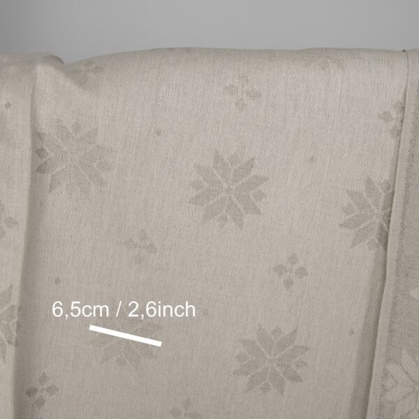Linen cotton fabric white and natural jacquard, with measurements