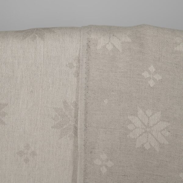 Linen cotton fabric white and natural jacquard, 155cm