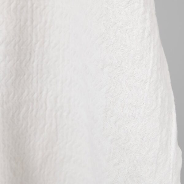 white linen cotton fabric zigzag, 240gr/m2.