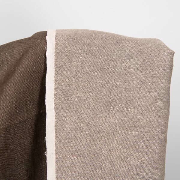 Half linen double brown fabric, one side light.