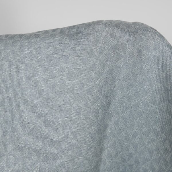 Tela de lino jacquard gris estampado de triángulos - Imagen 2