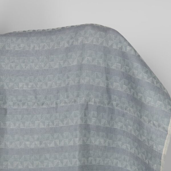 Tela de lino gris violeta jacquard estampado triángulo