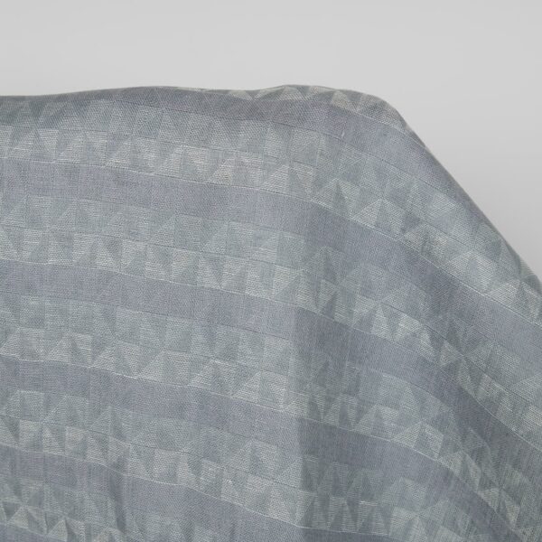 Tela de lino gris violeta jacquard estampado triángulo - Imagen 2