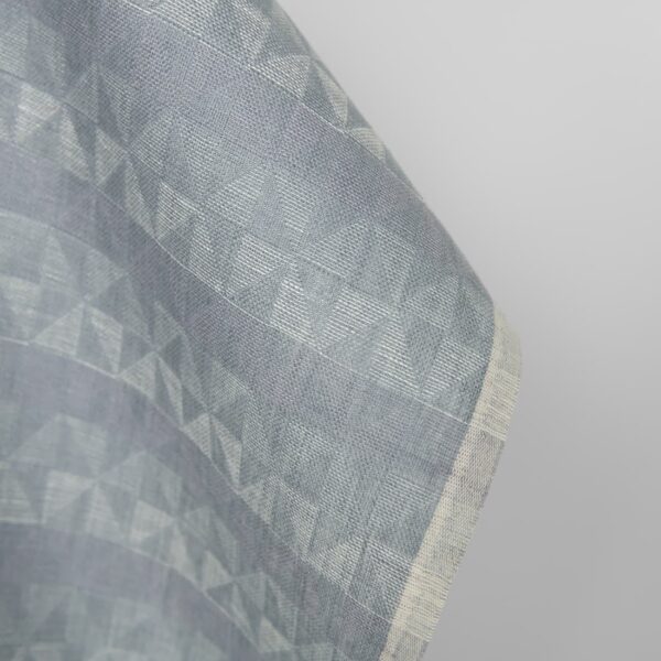 Tela de lino gris violeta jacquard estampado triángulo - Imagen 3