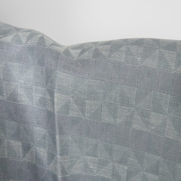 Tela de lino gris violeta jacquard estampado triángulo - Imagen 4