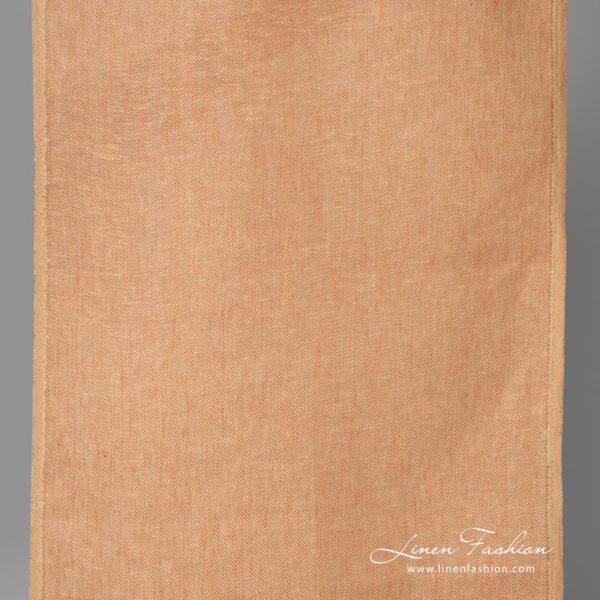 Narrow linen fabric peach colour