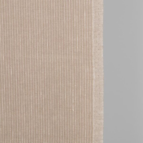 Narrow linen fabric nude colour with white stripes product photo detail