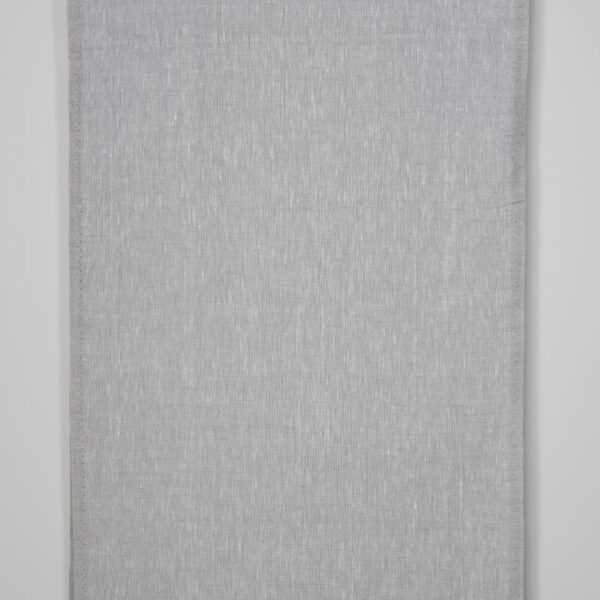 Tejido de lino estrecho en mezcla de blanco y gris