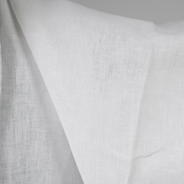 Heavy linen fabric bright white colour 150cm