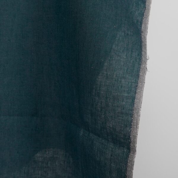 Tejido de lino grueso color azul oscuro/turquesa - Imagen 3