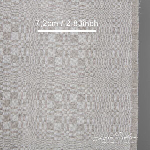 Grey patterned linen / cotton fabric is ideal for sewing kitchen and bath towels