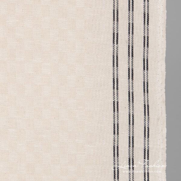 Checked off white narrow fabric.