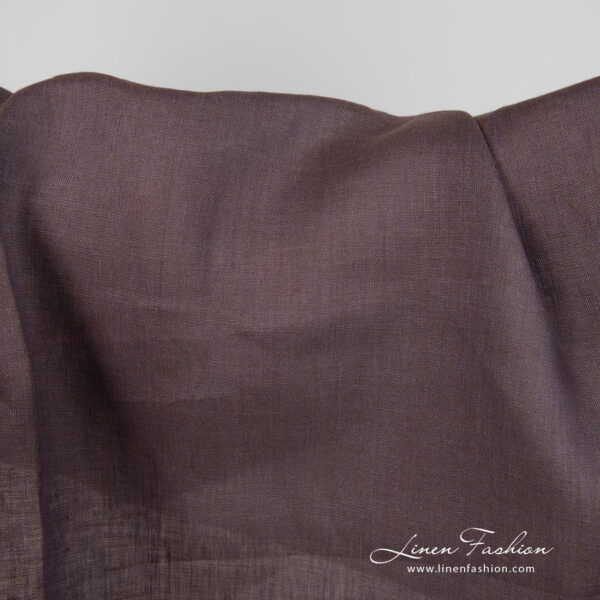 Lightweight linen fabric brownish purple colour product photo