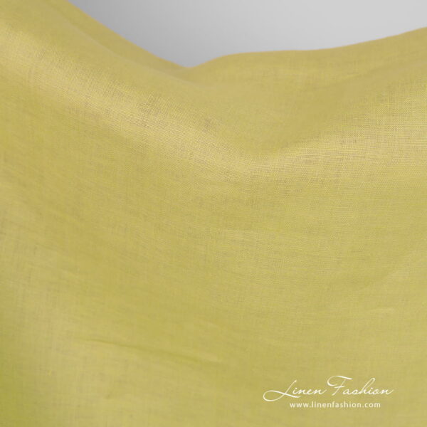 Linen fabric pale lime colour product photo